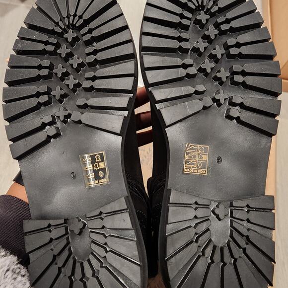 Free People Tate black leather biker studded boots size 9 - Picture 4 of 4